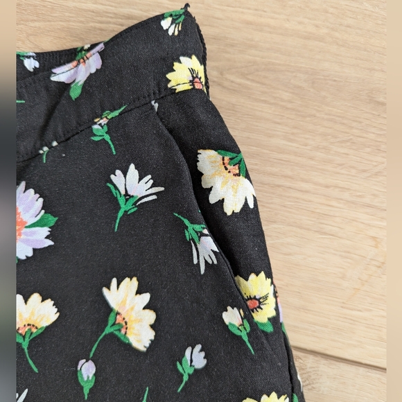 NWT Loft Wide Leg Crop Pants in Garden Linen Blend Elastic Band Women's Medium - Picture 3 of 9